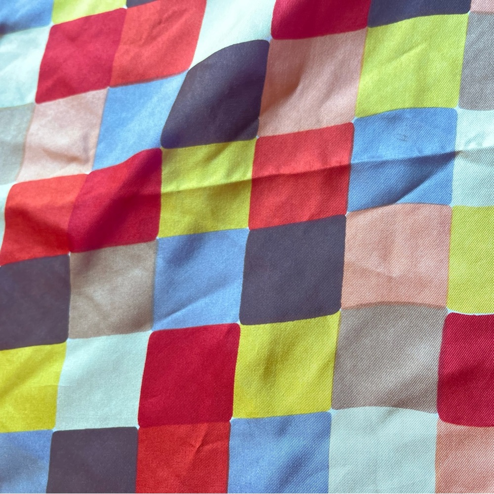 Schiaparelli Vintage Color Block Square Silk Scarf - Picture 8 of 8